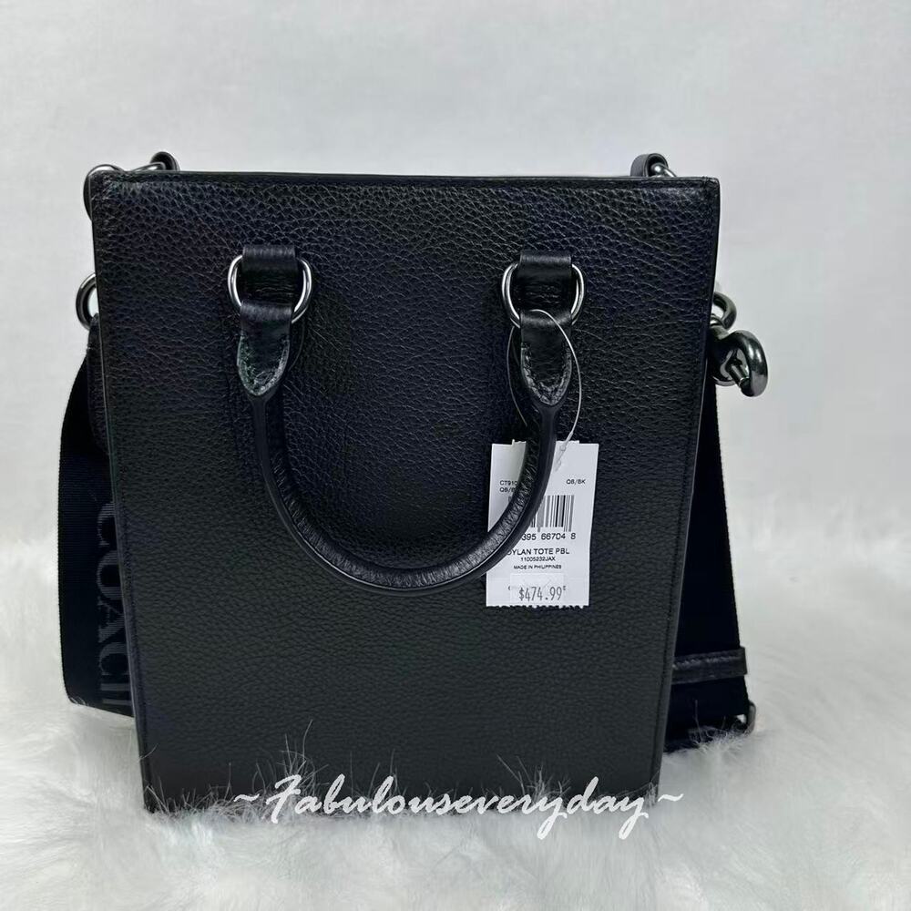 Coach Men's Dylan Tote Bag Crossbody In Leather/Gunmetal/Black CT910 NWT - Picture 3 of 8